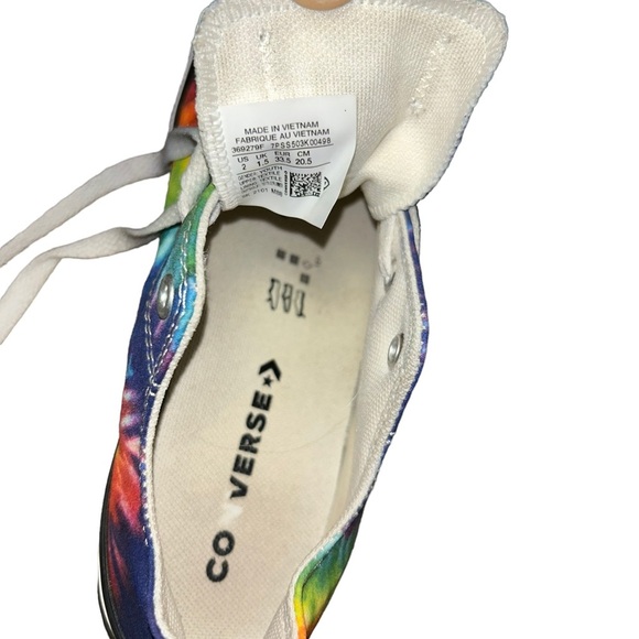 Converse all star chuck Taylor’s tie dye rainbow sneakers youth girls size 2 2Y - Picture 4 of 5